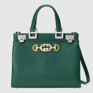 569712 Gucci女包 Zumi系列 互扣式G馬銜扣 顆粒面 小號 古馳手提包 深綠色