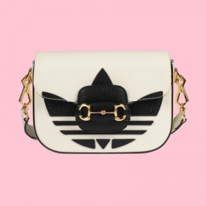 658574 adidas x Gucci Horsebit 1955系列迷你手袋 Gucci馬鞍包 白色皮革