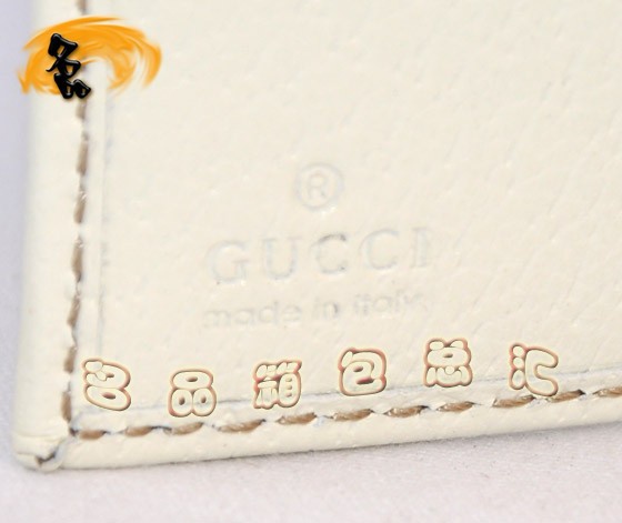154034 GUCCI最新款女士錢夾 布配皮 短款 GUCCI錢包 古奇帆布包 杏配白