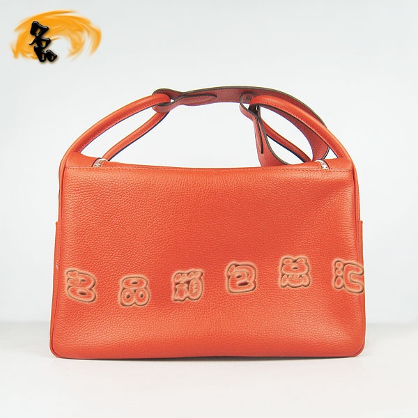 6208 Hermes Lindy系列 Hermes單肩包 女包 Hermes 手提包荔枝紋 橙色