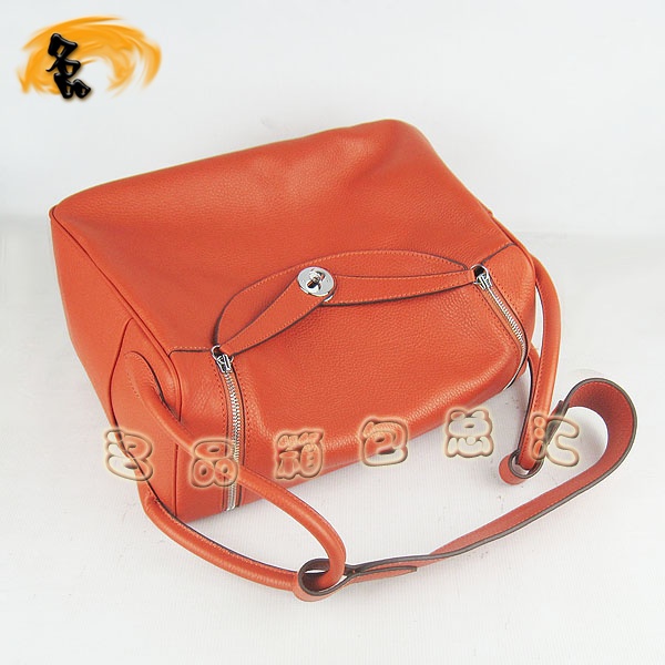6208 Hermes Lindy系列 Hermes單肩包 女包 Hermes 手提包荔枝紋 橙色