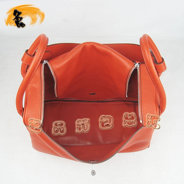 6208 Hermes Lindy系列 Hermes單肩包 女包 Hermes 手提包荔枝紋 橙色