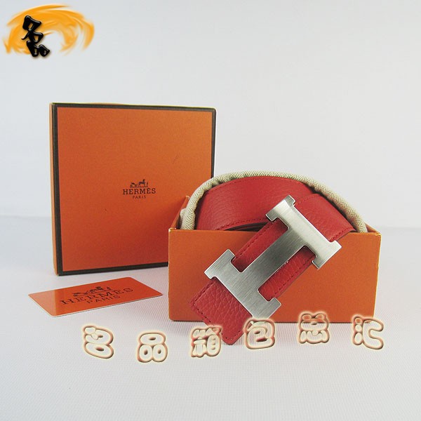361 最新款愛馬仕皮帶 Hermes皮帶 Hermes腰帶 荔枝紋紅配粉紅 銀扣3.8cm