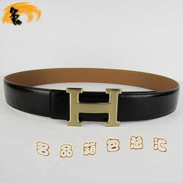 448 最新款 Hermes皮帶 Hermes腰帶 愛馬仕男款皮帶 光皮黑配淺啡 金扣3.8cm