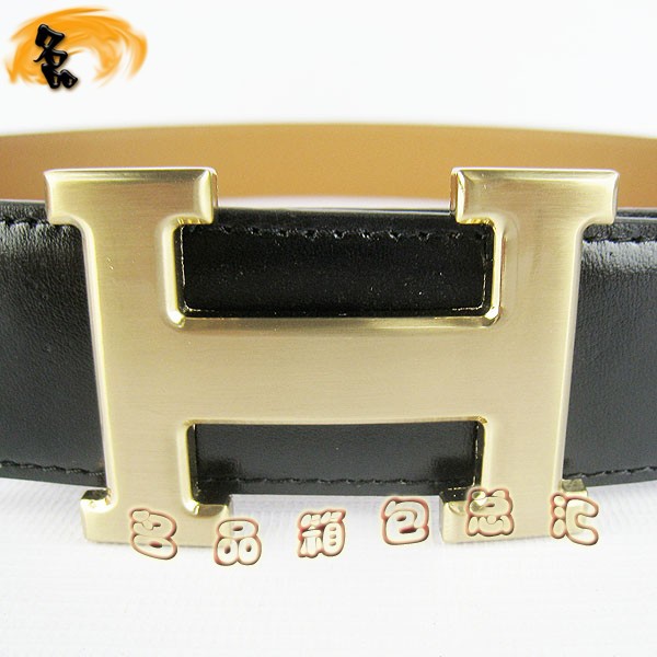 448 最新款 Hermes皮帶 Hermes腰帶 愛馬仕男款皮帶 光皮黑配淺啡 金扣3.8cm